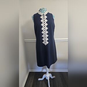 Lilly Pulitzer Navy Dress with White Details